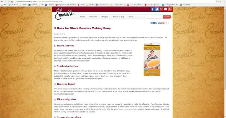 Purpose of Vegetable stock