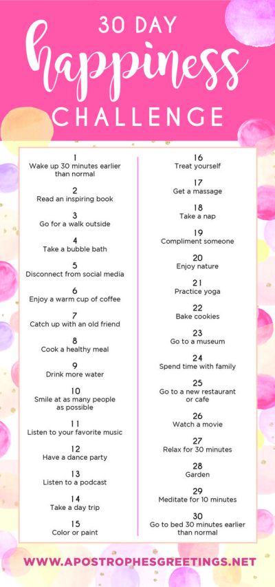 30 Day Happiness Challenge